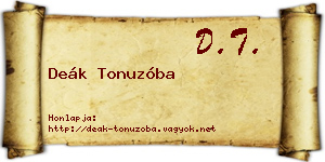 Deák Tonuzóba névjegykártya