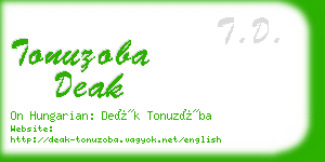 tonuzoba deak business card